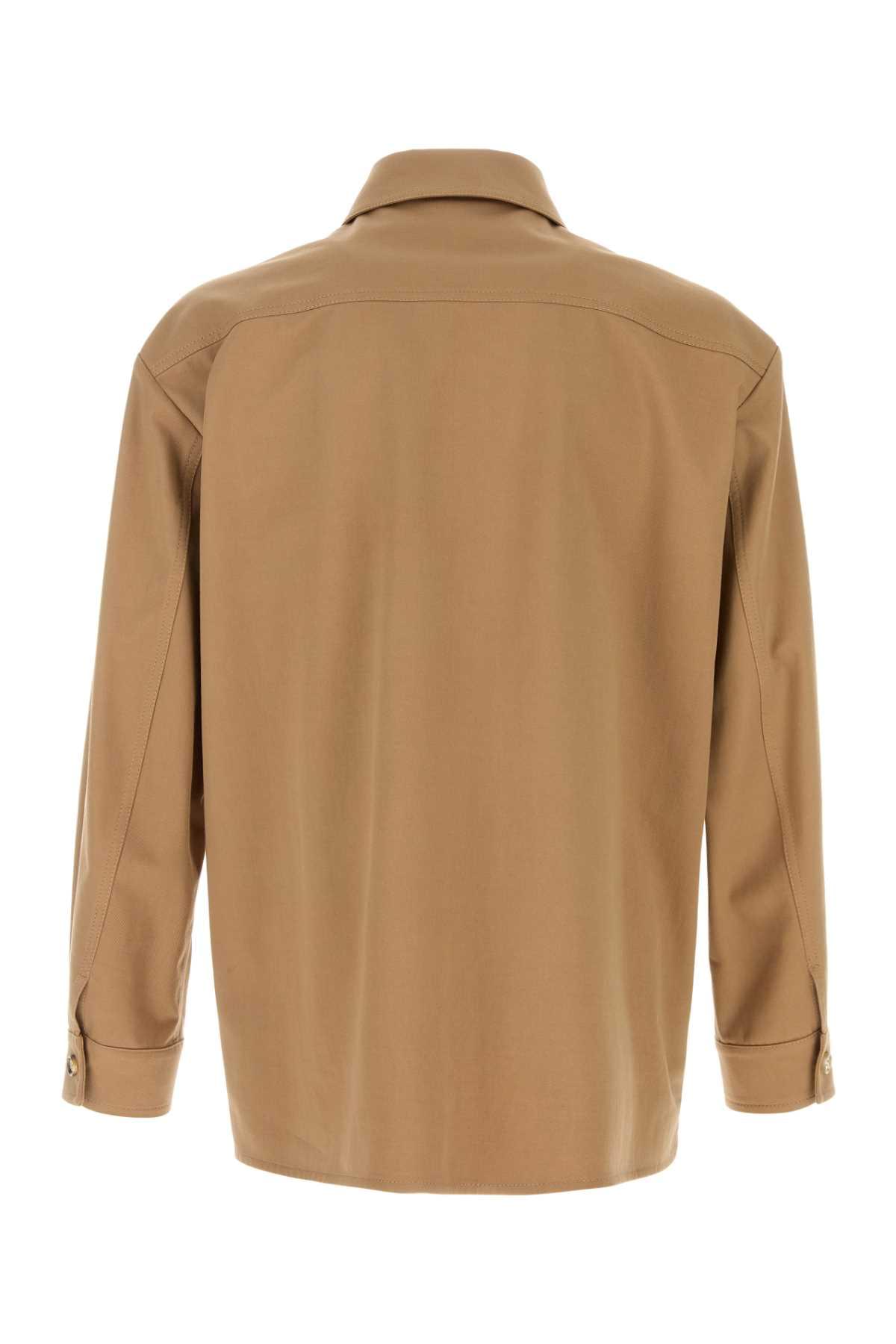 Valentino Garavani Men Camel Twill Shirt VALENTINO GARAVANI