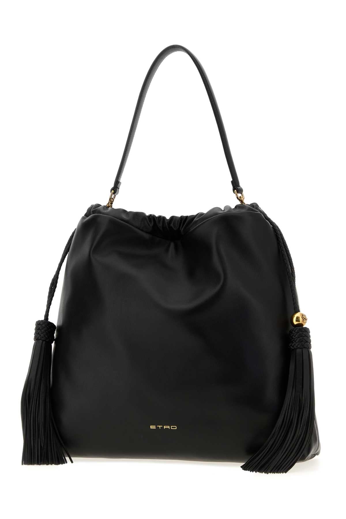 Etro Women Black Leather Medium Kalispera Bucket Bag ETRO