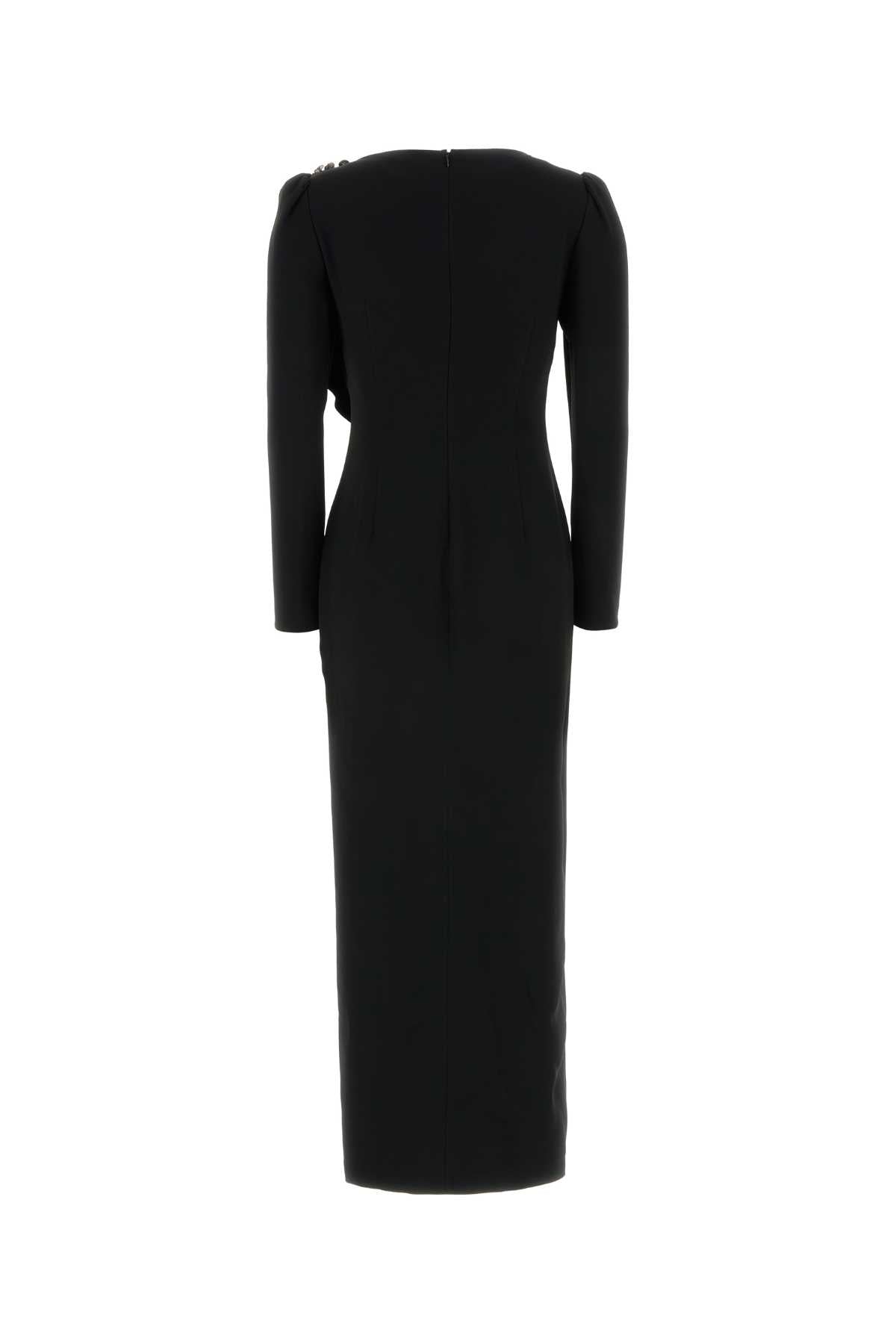 Alessandra Rich Women Black Cady Long Dress ALESSANDRA RICH