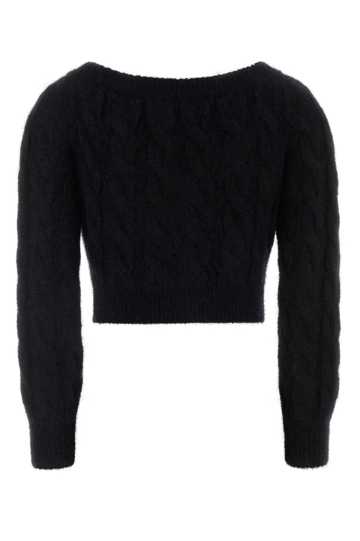 Alessandra Rich Women Black Stretch Mohair Blend Cardigan ALESSANDRA RICH