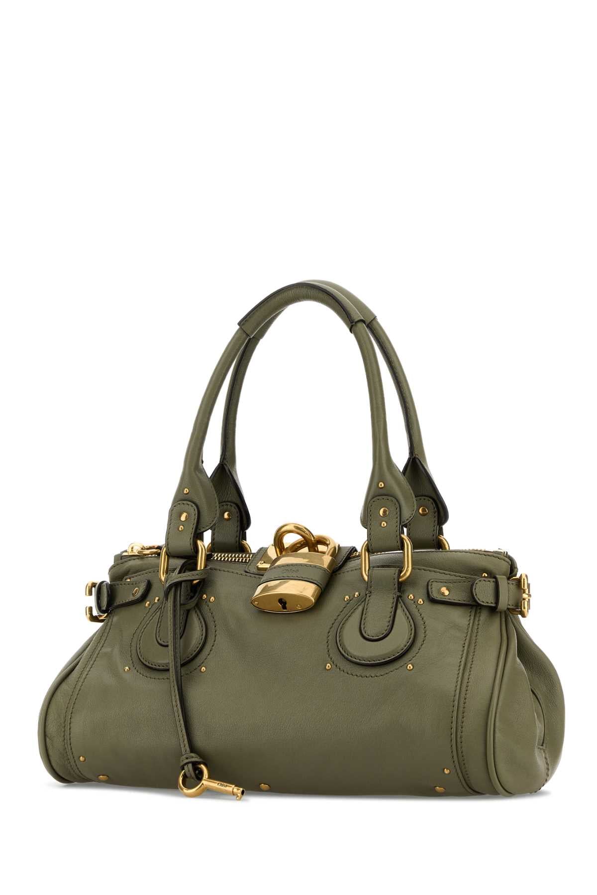 Chloe Women Army Green Leather Paddington Shoulder Bag CHLOE