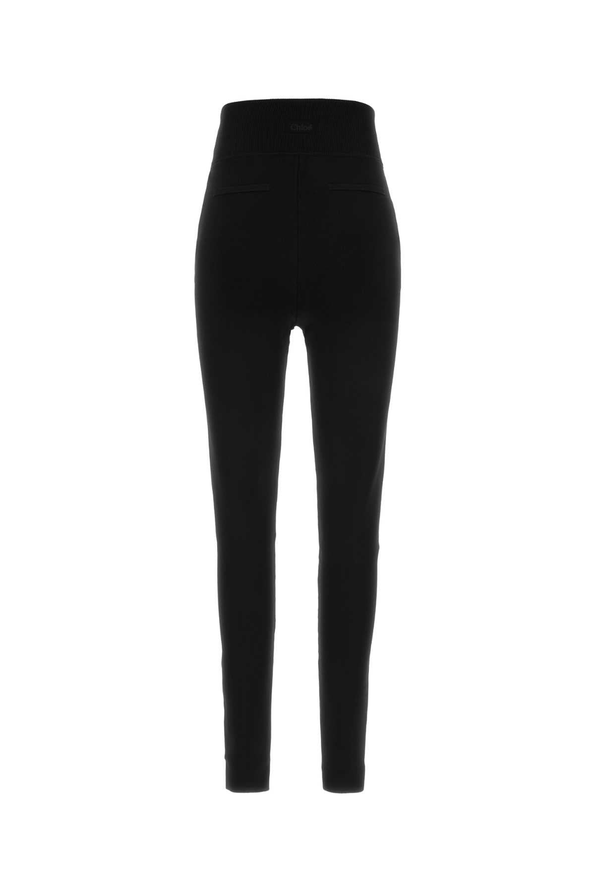 Chloe Women Black Viscose Blend Leggings CHLOE