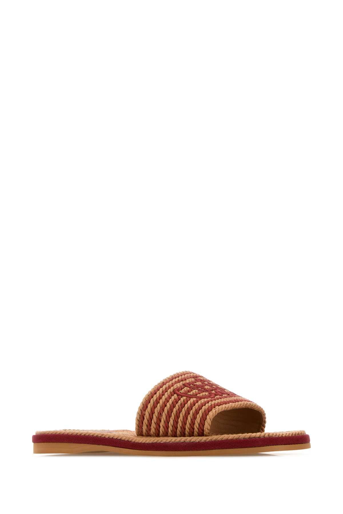 Chloe Women Embroidered Raffia Chlo㨠Sand Slippers CHLOE