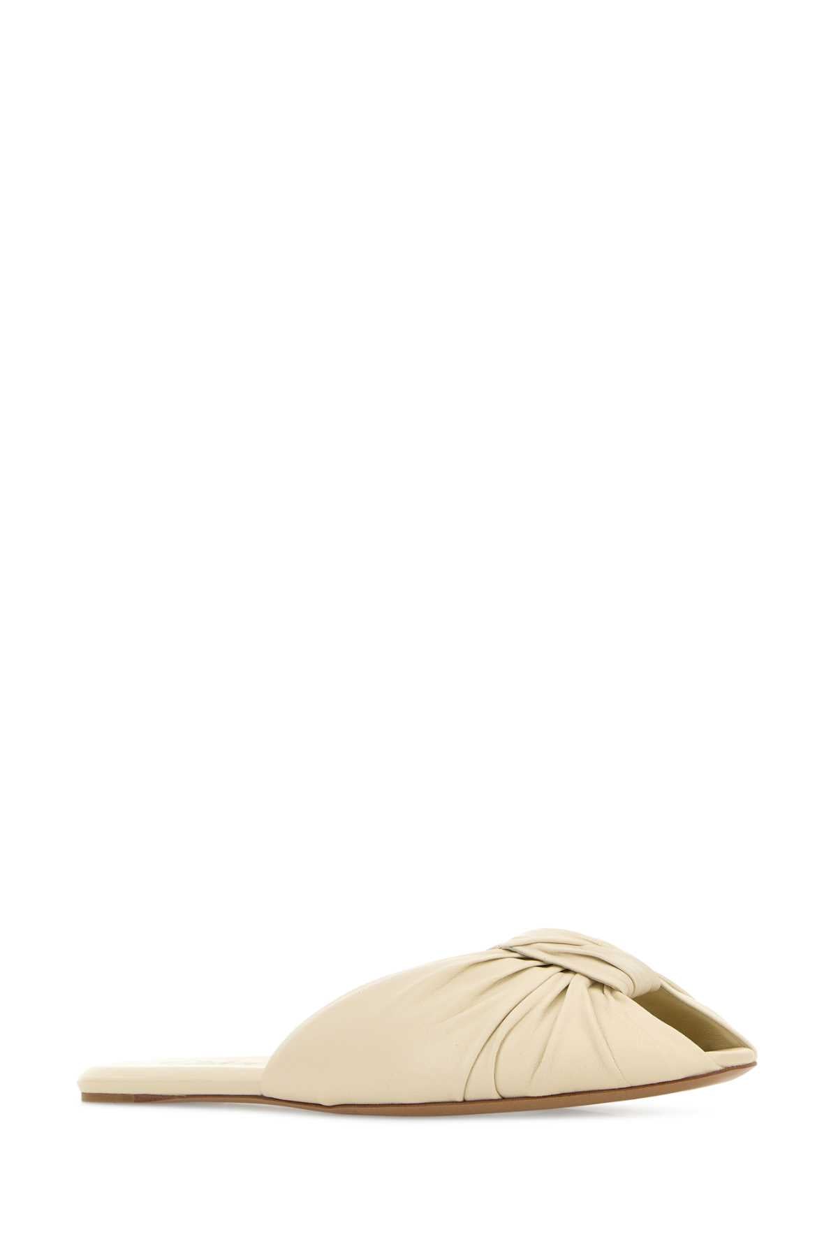 Chloe Women Ivory Leather Suzie Slippers CHLOE