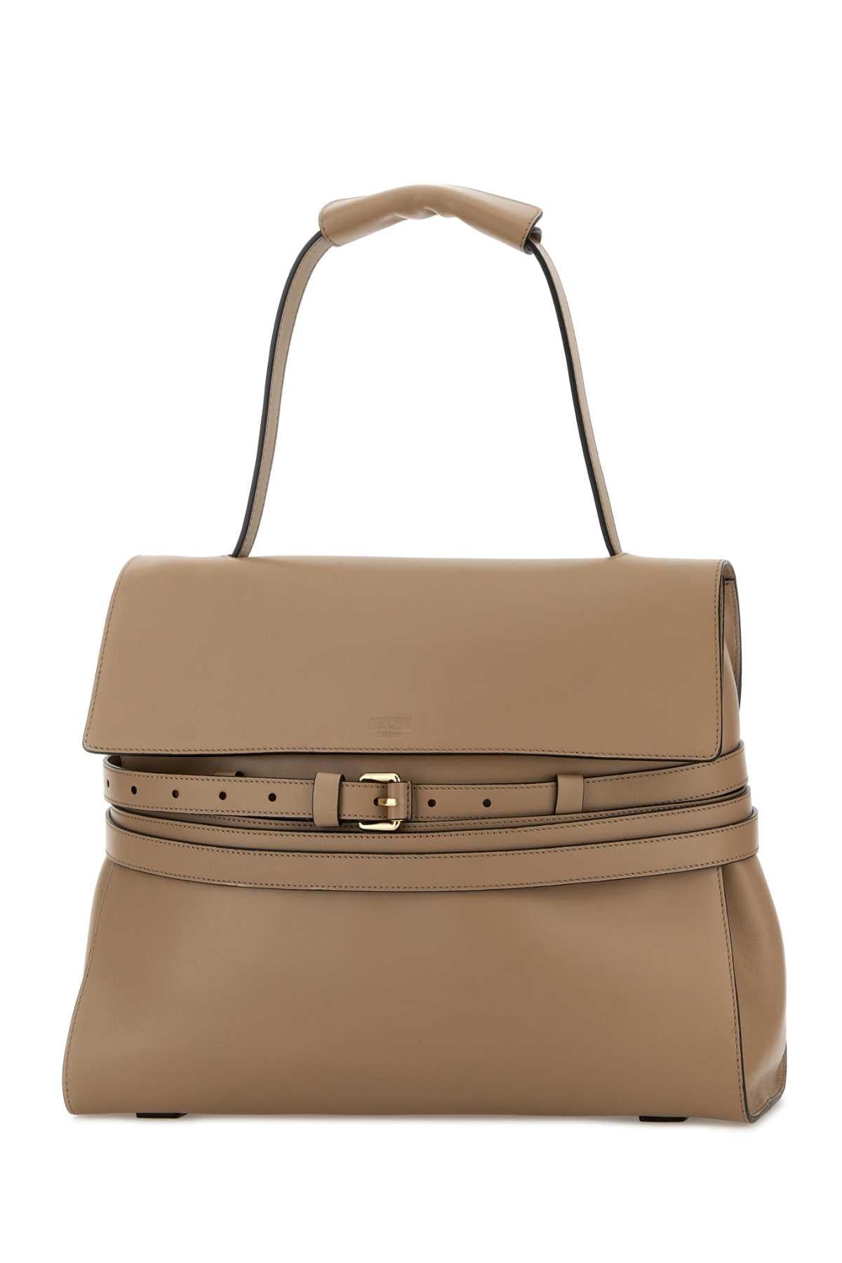 Moschino Women Beige Nappa Leather Shoulder Bag MOSCHINO