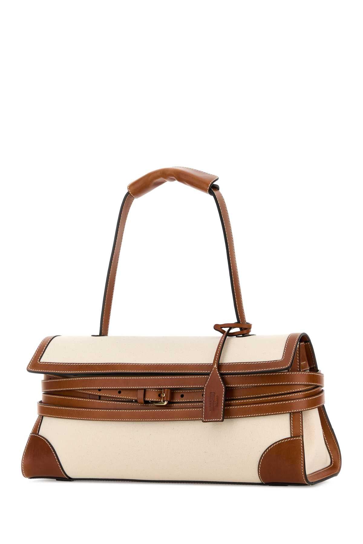Moschino Women Sand Canvas Shoulder Bag MOSCHINO