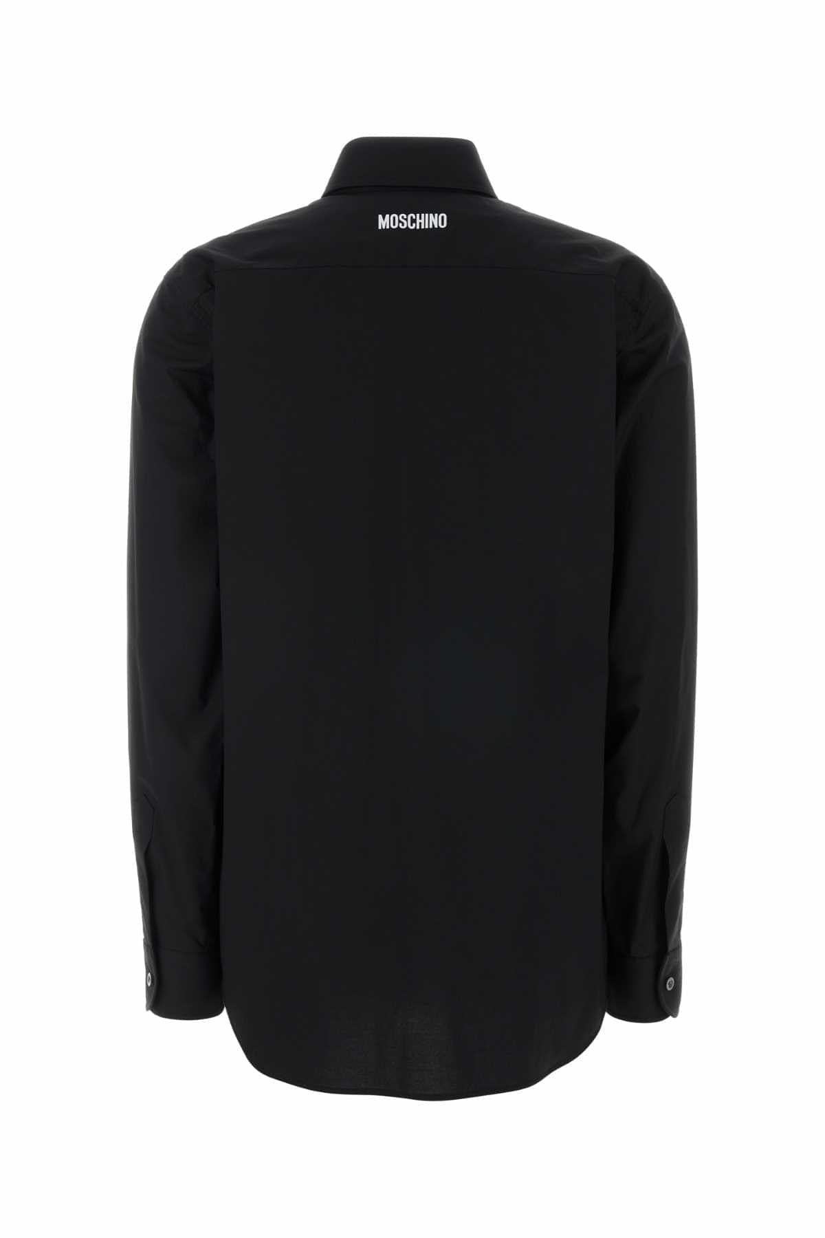 Moschino Women Black Stretch Poplin Shirt MOSCHINO