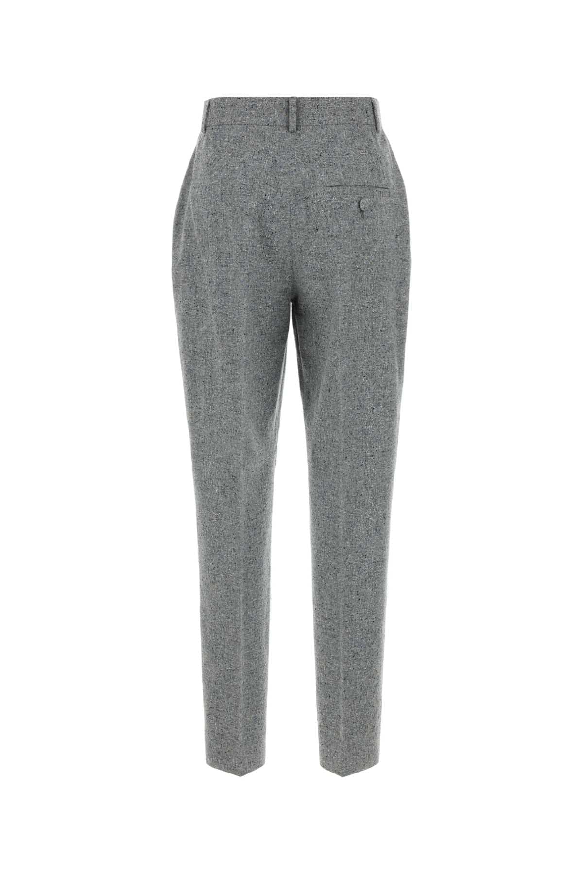 Moschino Women Melange Grey Silk Blend Pant MOSCHINO