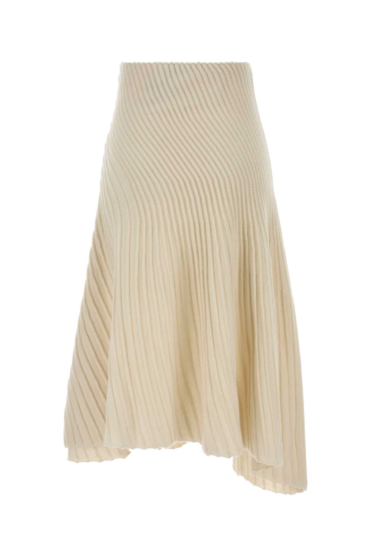 Alaia Women Ivory Wool Blend Skirt ALAIA