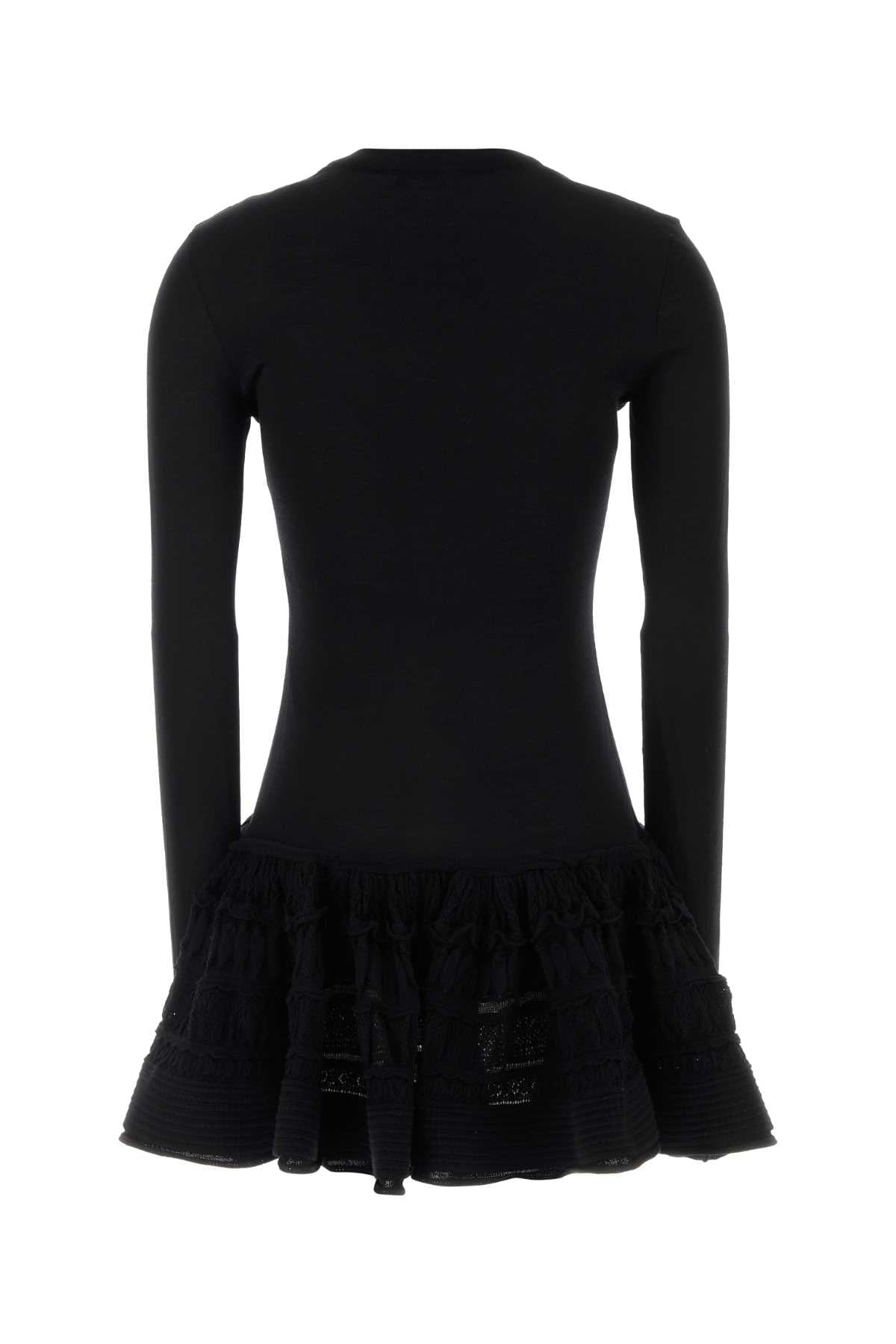 Alaia Women Black Stretch Wool Blend Mini Dress ALAIA