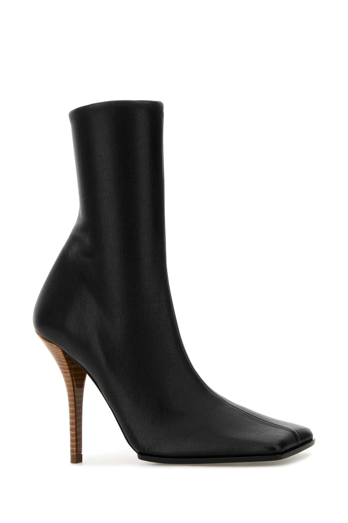 Alaia Women Black Leather Ankle Boots ALAIA
