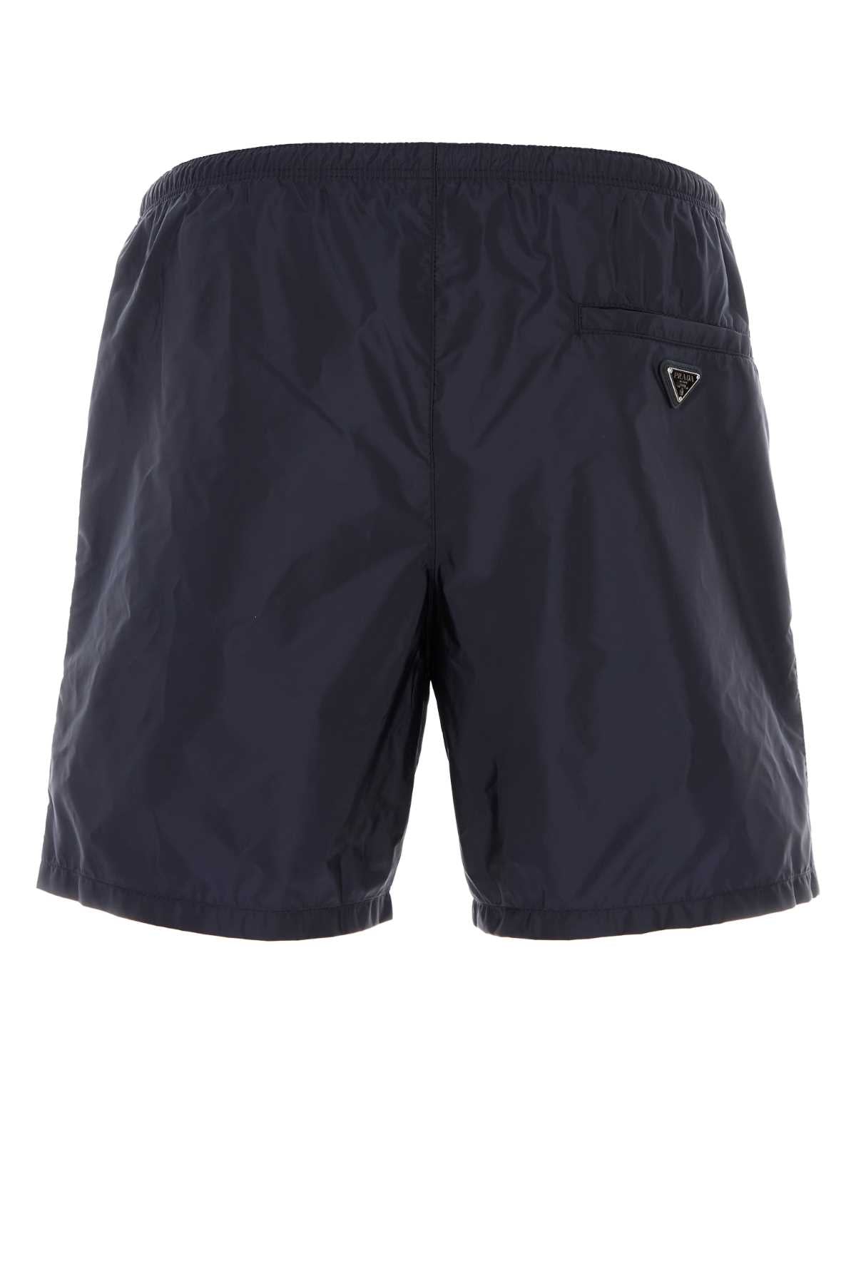 Prada Men Navy Blue Nylon Swimming Shorts PRADA