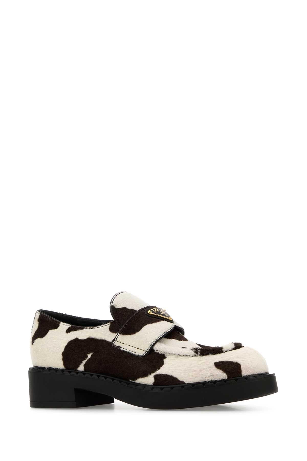 Prada Women Printed Calf Hair Loafers PRADA