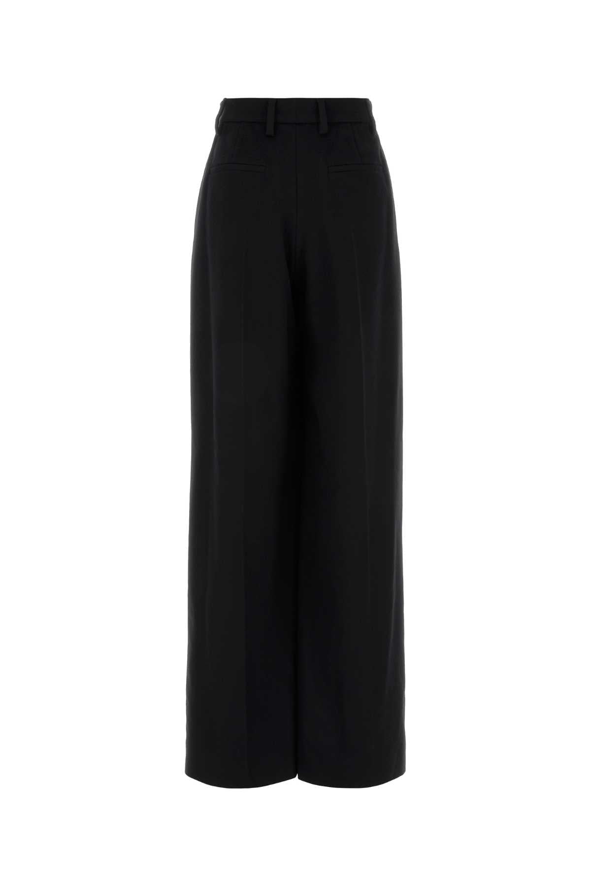 Prada Women Black Cashmere Wide-Leg Pant