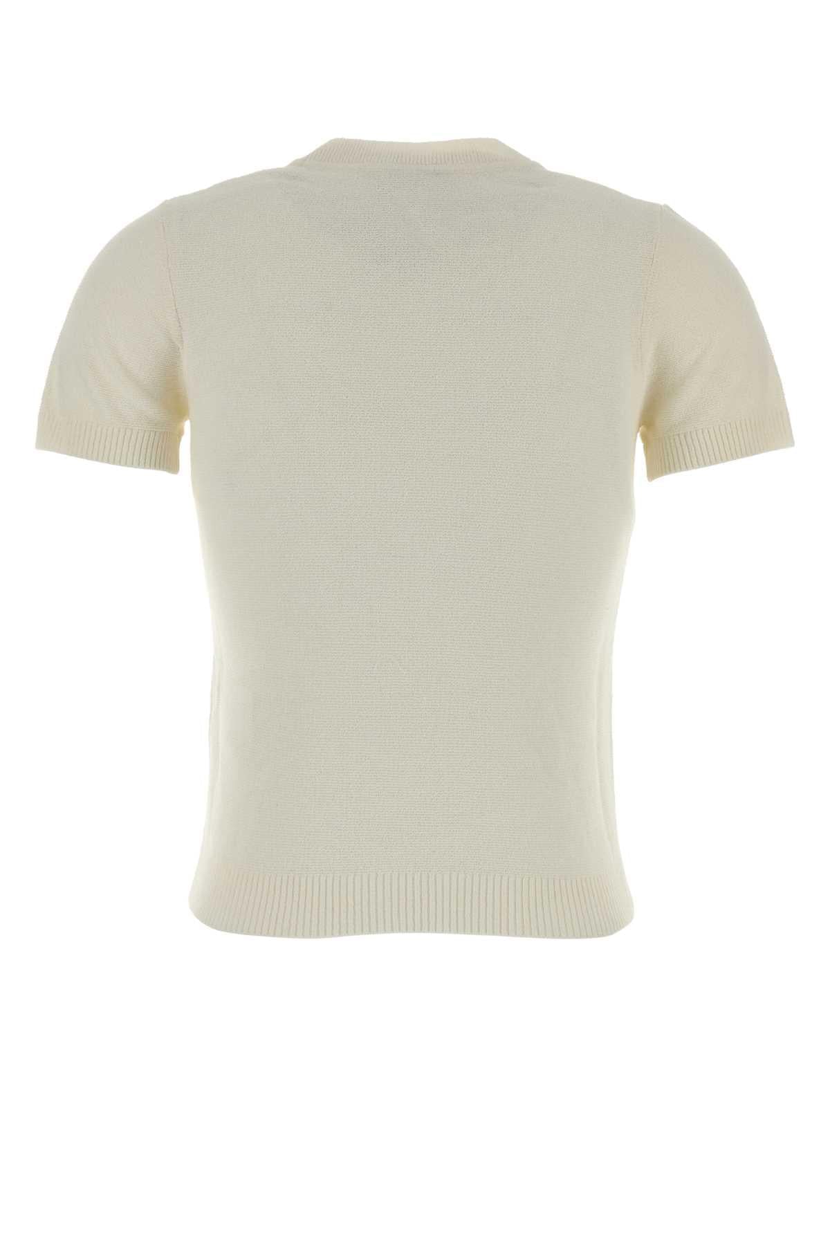 Casablanca Women Ivory Cotton Blend T-Shirt CASABLANCA