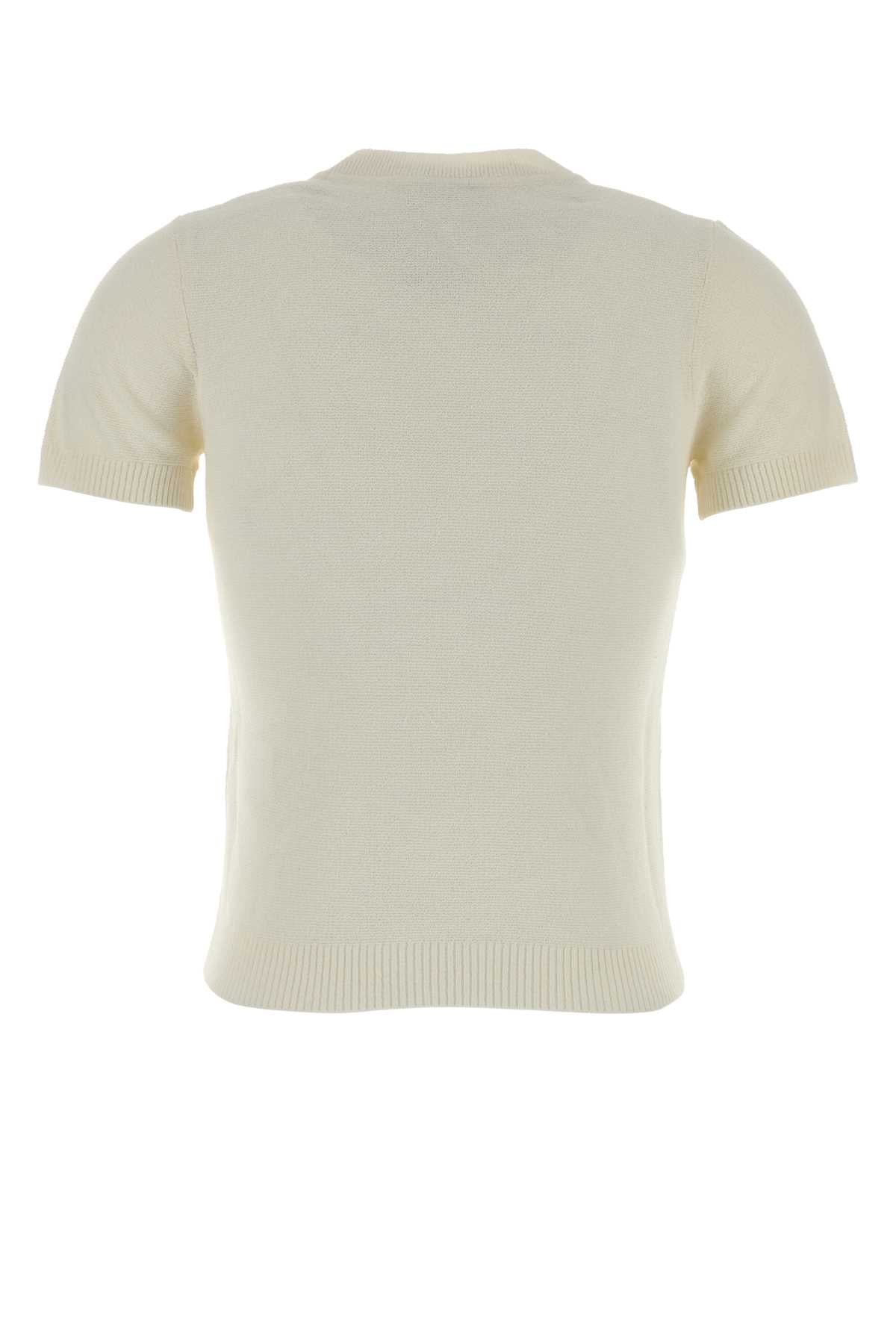 Casablanca Women Ivory Cotton Blend T-Shirt CASABLANCA