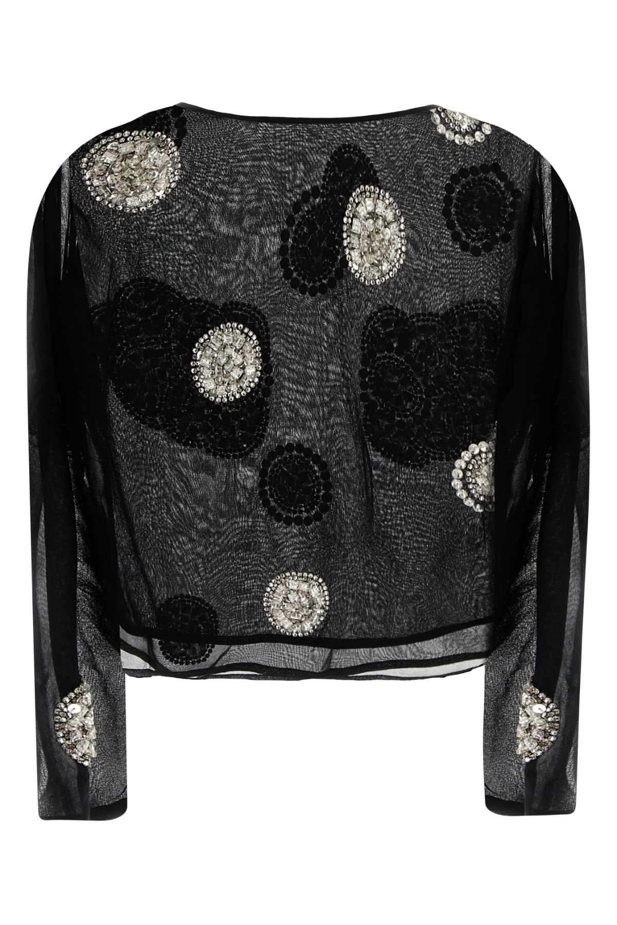 Bode Women Black Crepe Brooch Top BODE