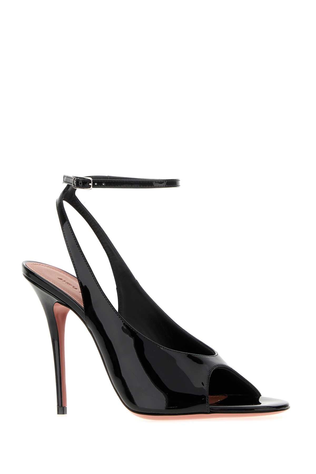 Amina Muaddi Women Black Leather Anok Sandals AMINA MUADDI