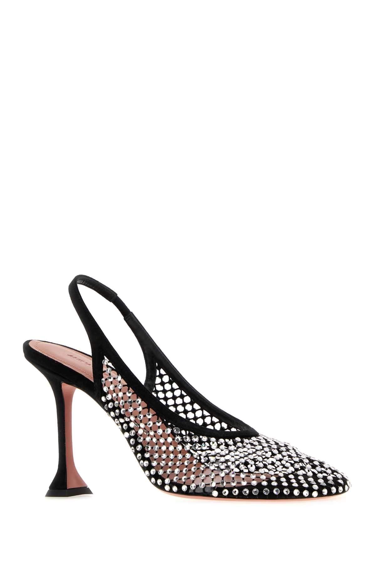 Amina Muaddi Women Embellished Mesh Dolly Pumps AMINA MUADDI