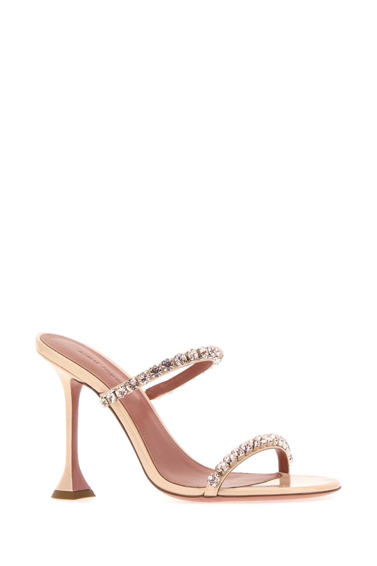 Amina Muaddi Women Skin Pink Leather Gigi Mules AMINA MUADDI