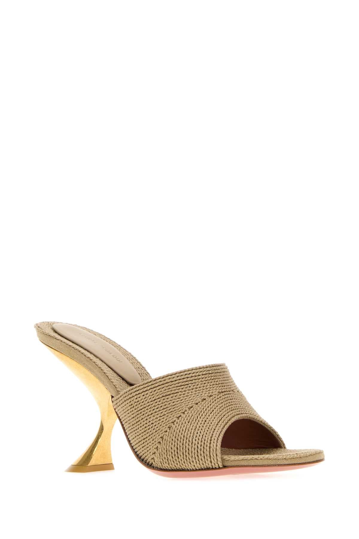 Amina Muaddi Women Cappuccino Fabric Taylor Mules AMINA MUADDI