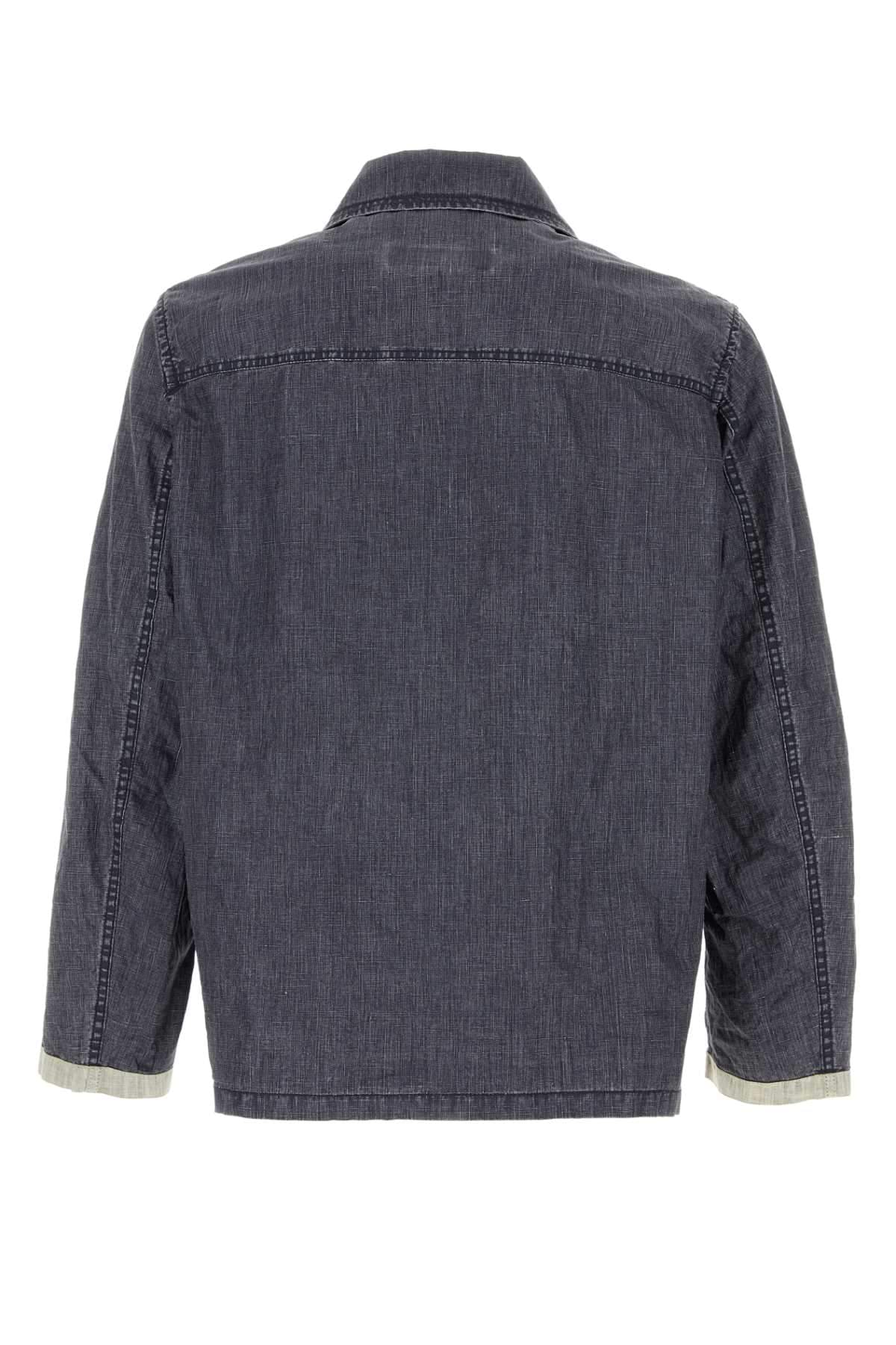 Fay Men Denim Blue Linen Jacket FAY