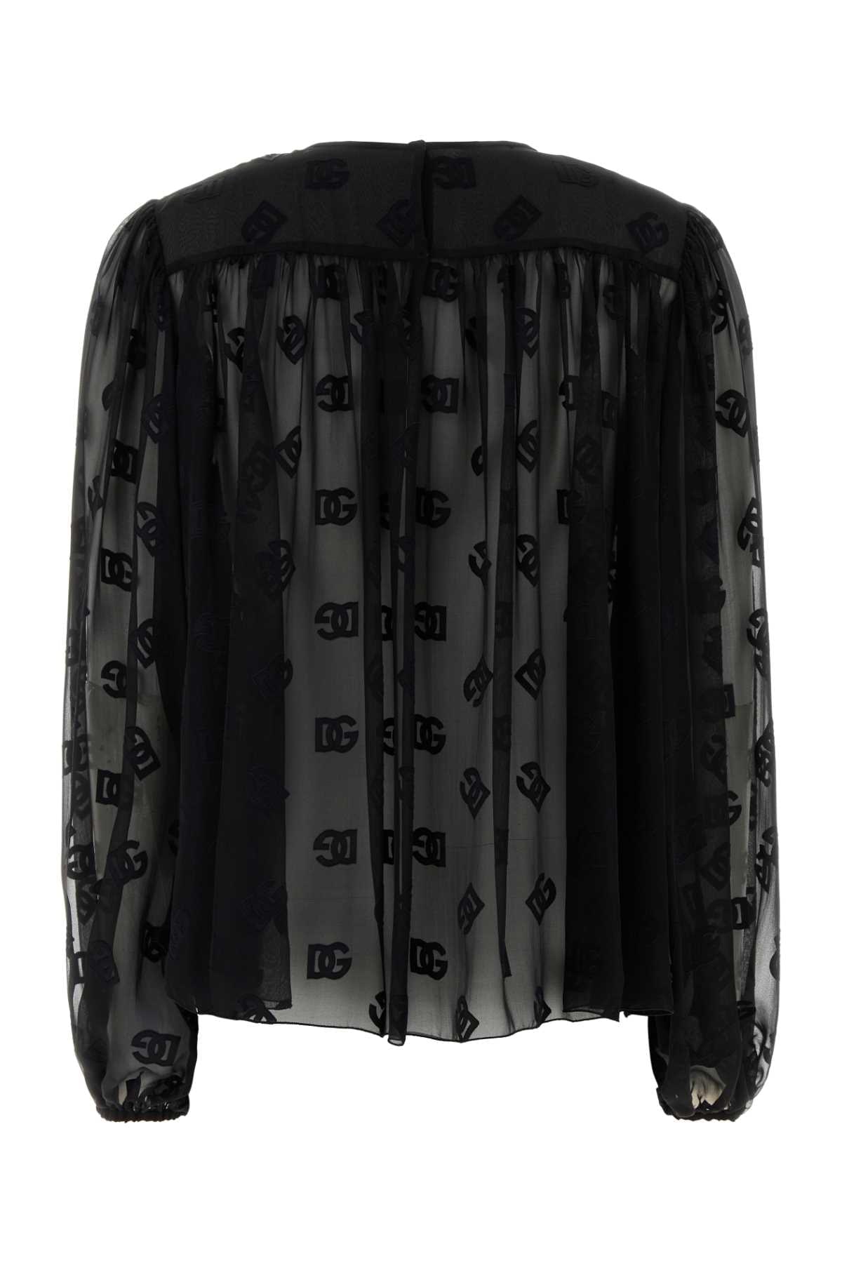 Dolce & Gabbana Women Black Organza Blouse DOLCE & GABBANA