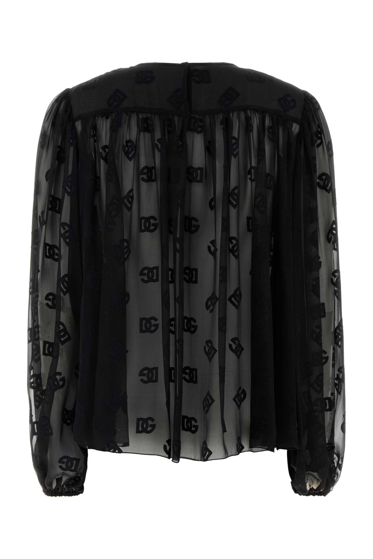 Dolce & Gabbana Women Black Organza Blouse DOLCE & GABBANA