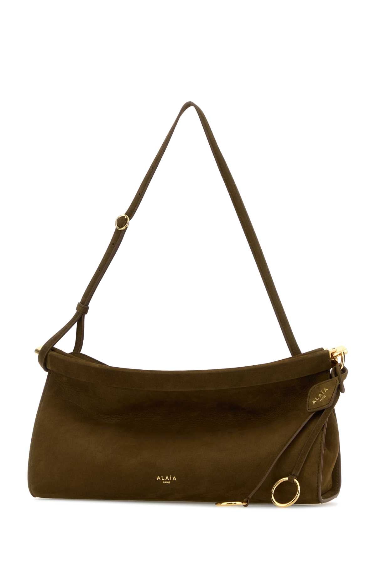 Alaia Women Olive Green Leather Medium East West Shoulder Bag ALAIA