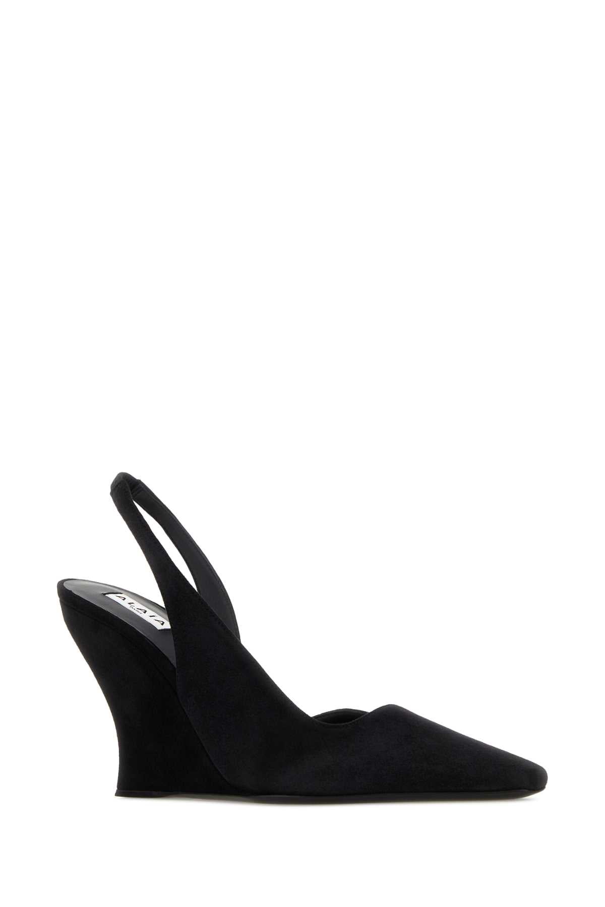 Alaia Women Black Suede Wave Pumps ALAIA
