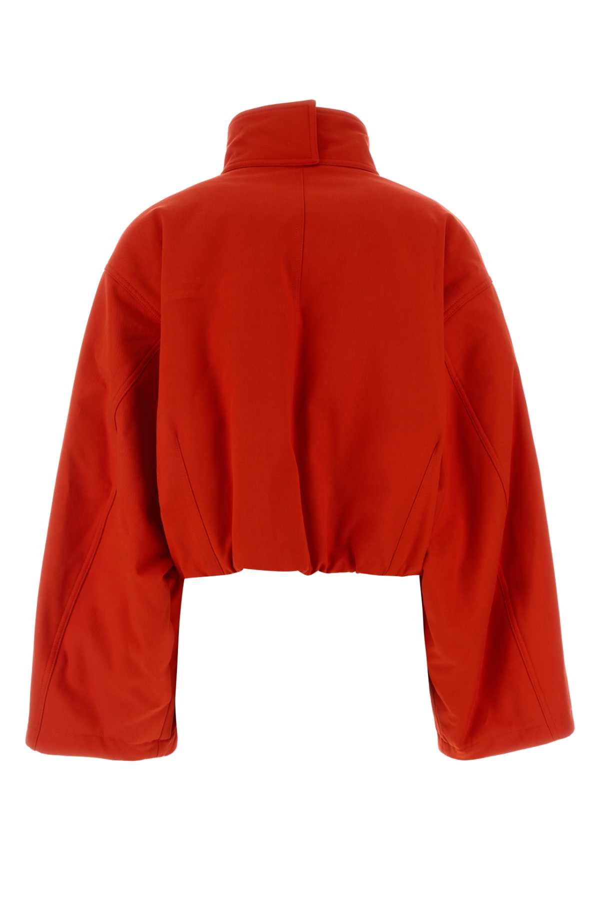 Alaia Women Red Cotton Bomber Jacket ALAIA