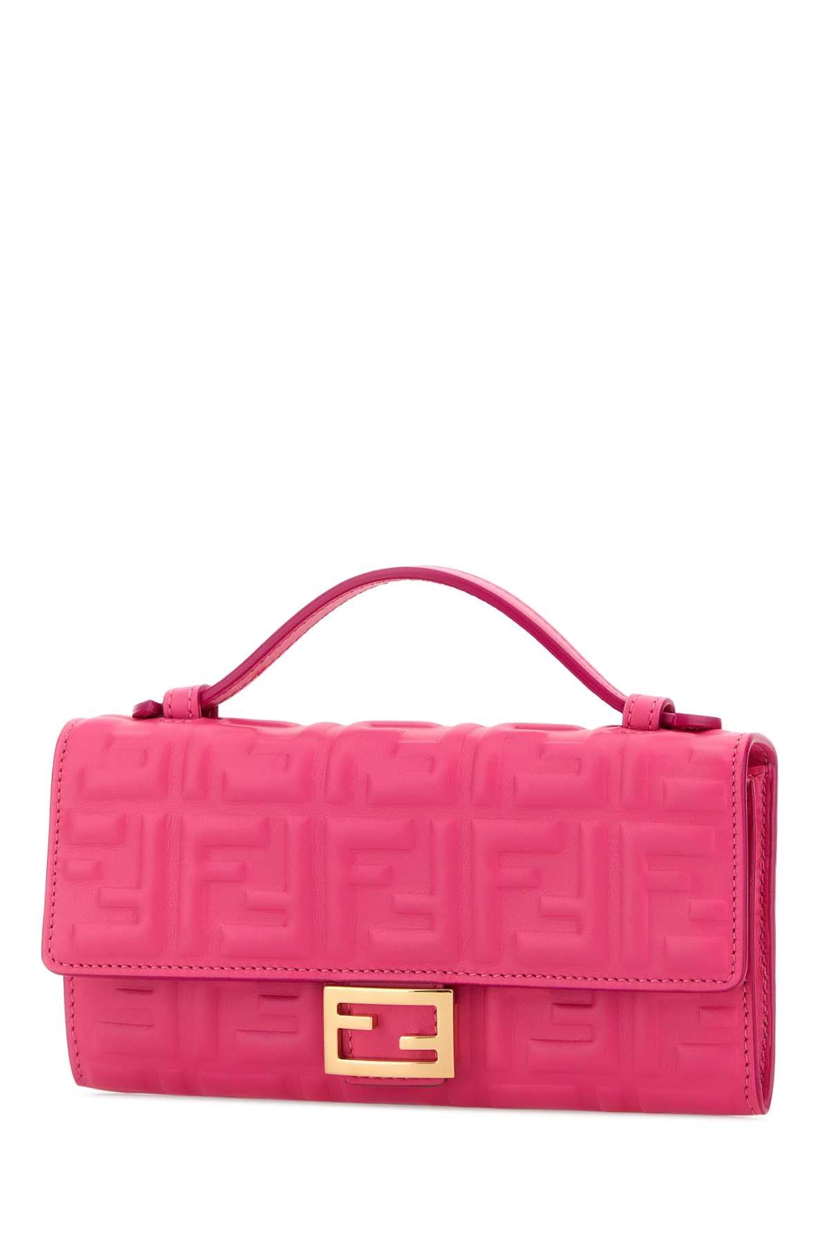 Fendi Women Fuchsia Leather Baguette Wallet FENDI