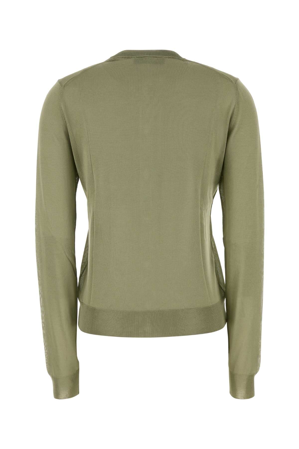 Fendi Women Sage Green Stretch Viscose Blend Cardigan FENDI