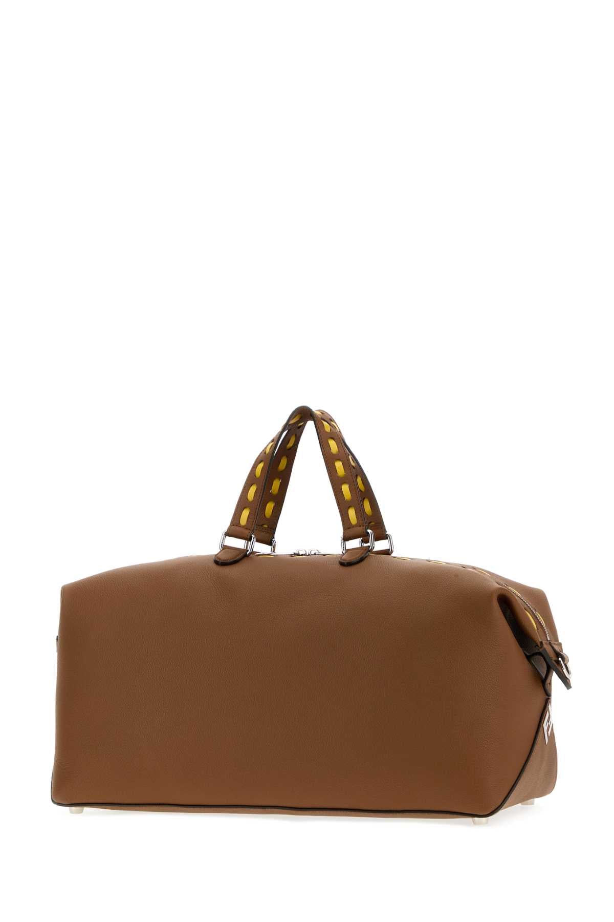 Fendi Men Caramel Leather Fendi Lui 45 Shopping Bag FENDI