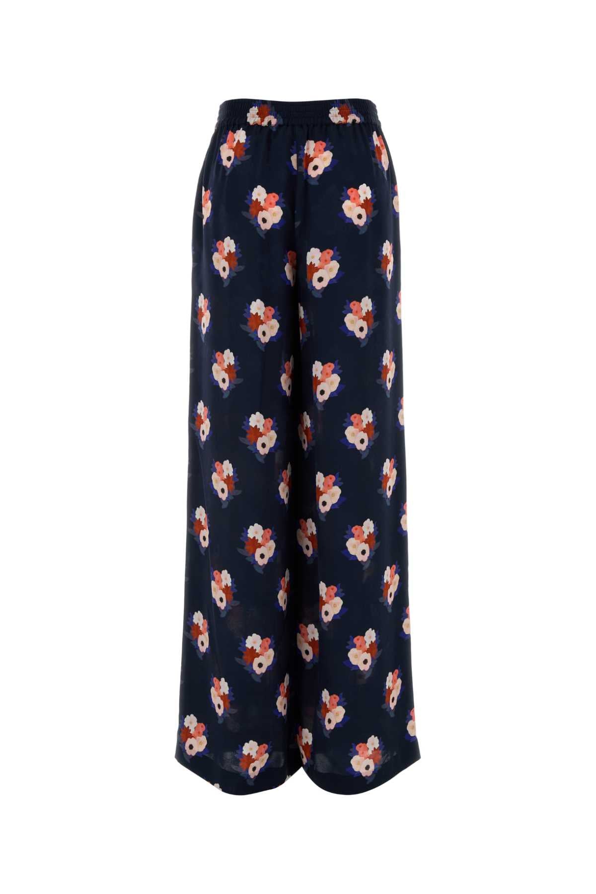 Fendi Women Printed Silk Wide-Leg Pant FENDI