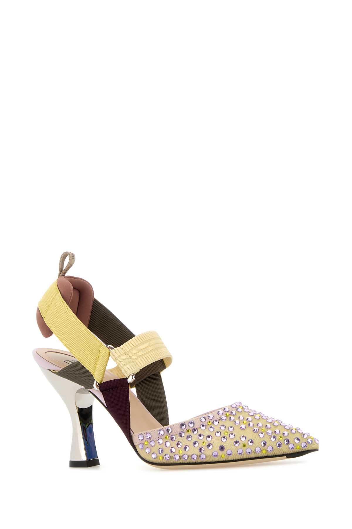 Fendi Women Multicolor Mesh And Fabric Colibr㬠Pumps FENDI