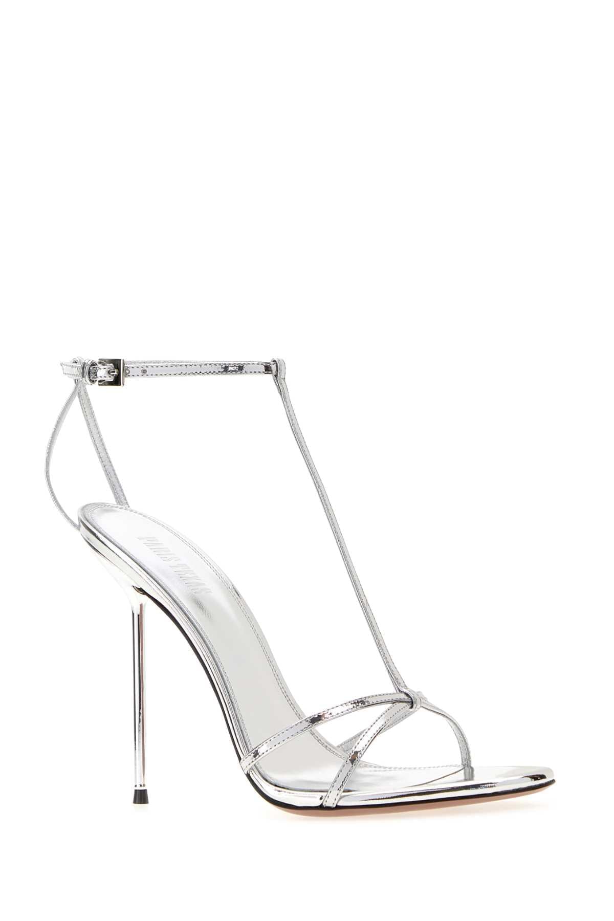 Paris Texas Women Silver Leather Lidia T Sandals PARIS TEXAS
