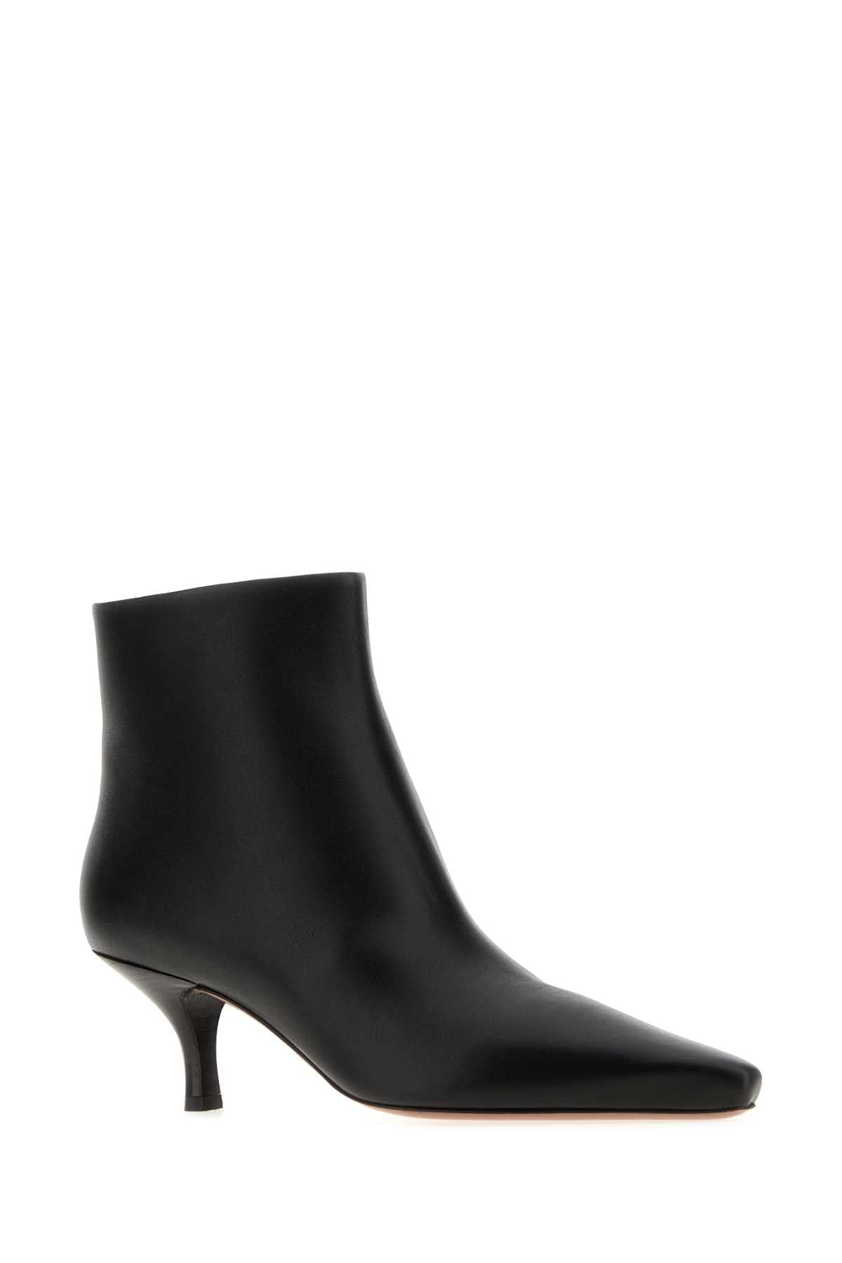 Paris Texas Women Black Leather Rose Ankle Boots PARIS TEXAS