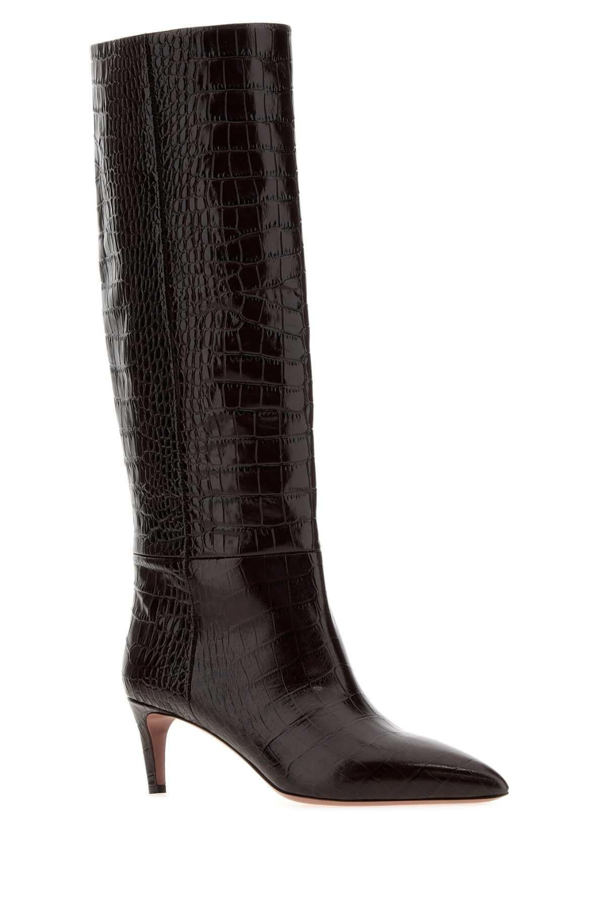 Paris Texas Women Chocolate Leather Boots PARIS TEXAS