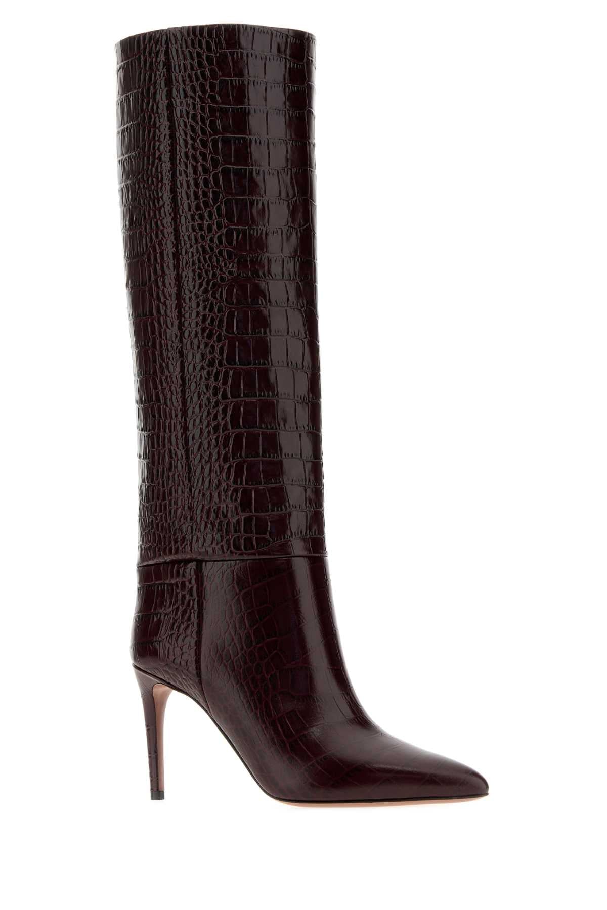 Paris Texas Women Burgundy Leather Boots PARIS TEXAS