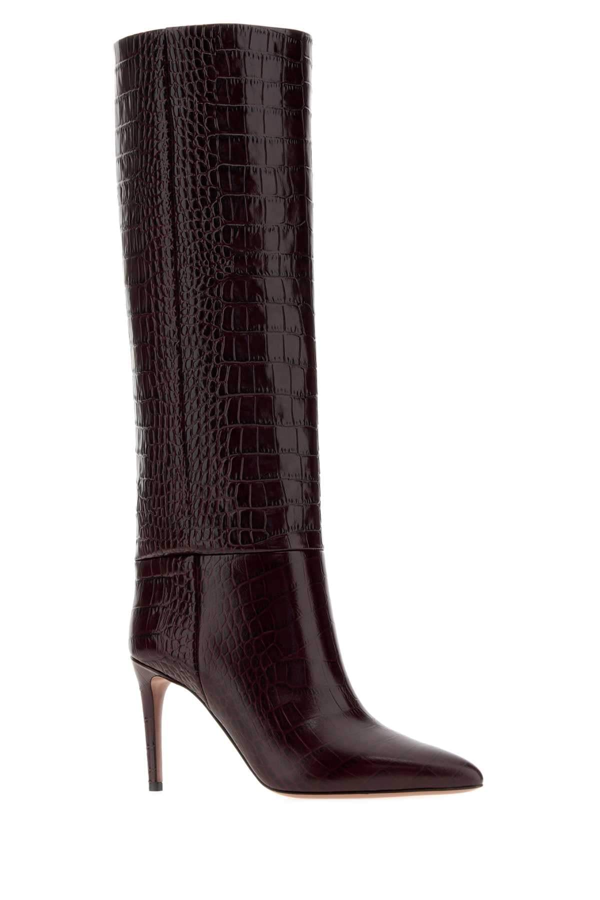 Paris Texas Women Burgundy Leather Boots PARIS TEXAS