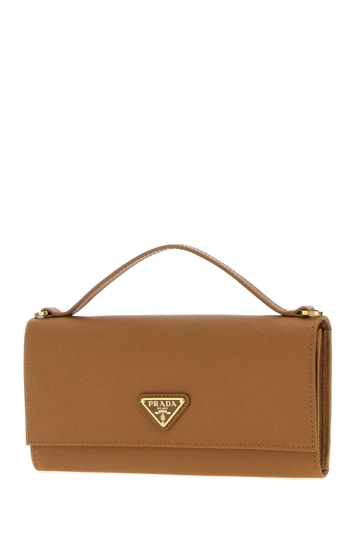 Prada Women Camel Leather Wallet PRADA