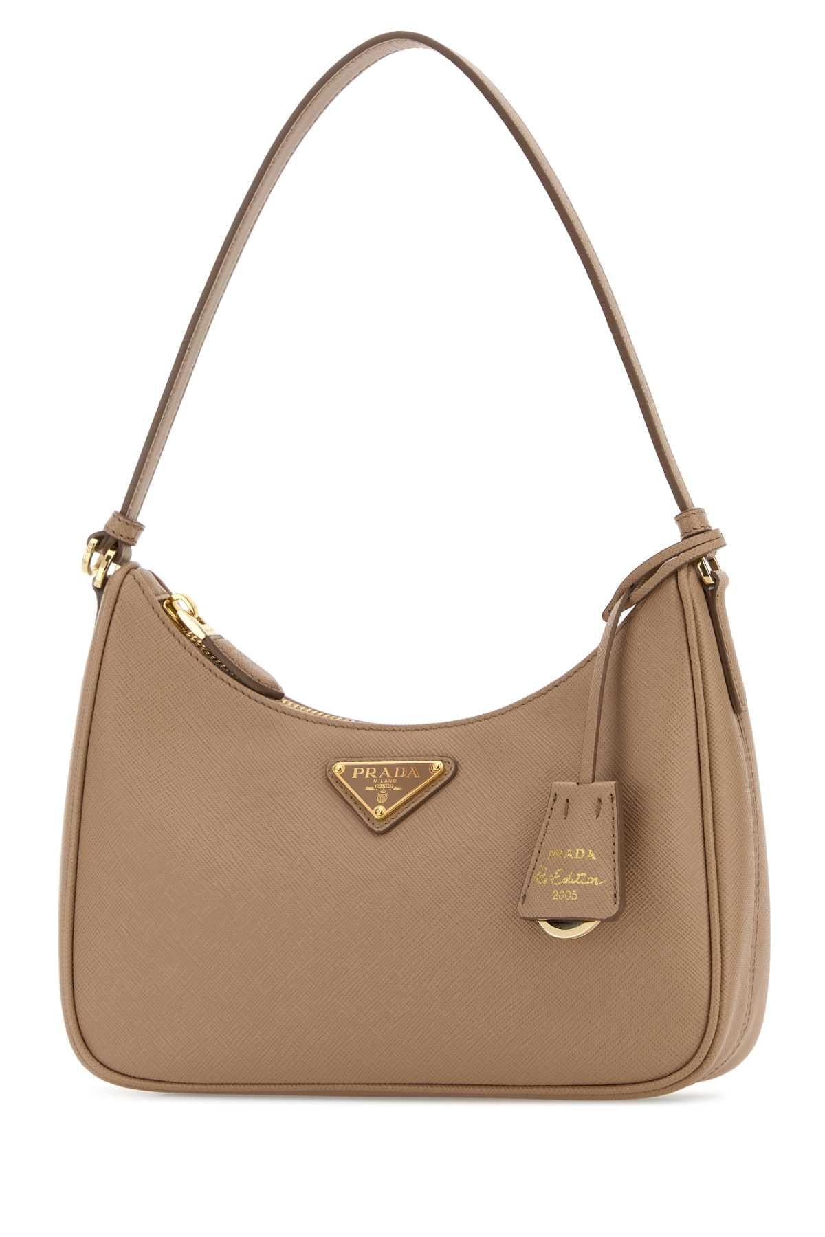 Prada Women Beige Leather Prada Re-Edition 2005 Shoulder Bag PRADA