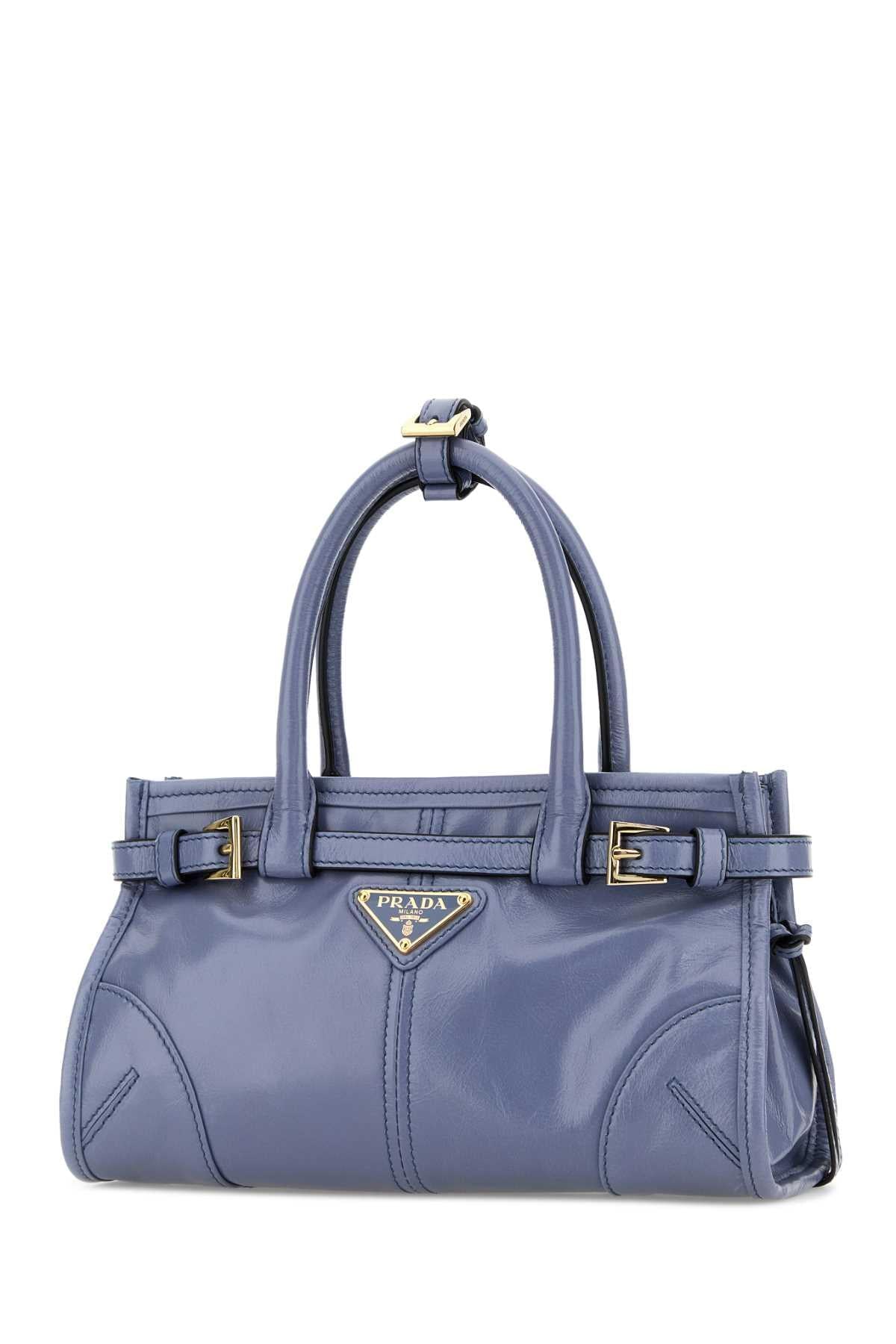 Prada Women Powder Blue Leather Mini Prada Bonnie Handbag PRADA