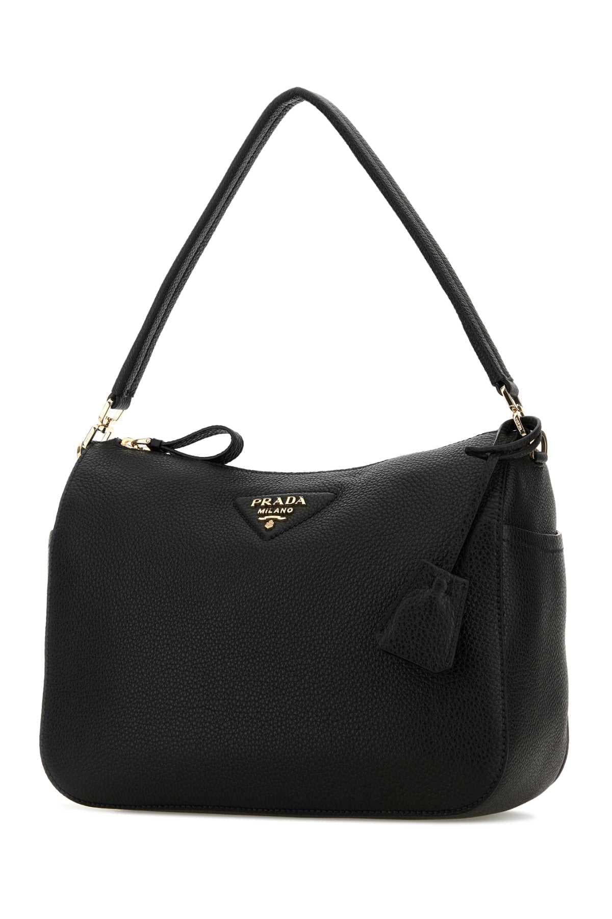 Prada Women Black Leather Medium Shoulder Bag PRADA
