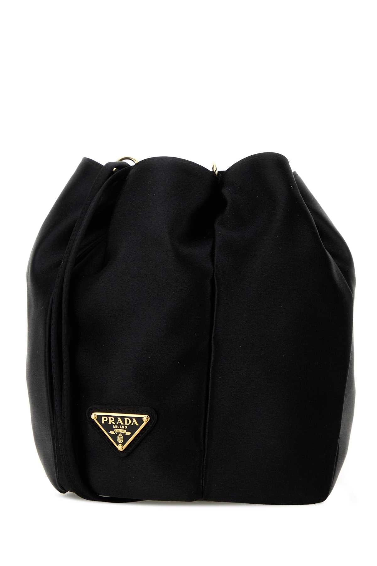 Prada Women Black Satin Bucket Bag PRADA