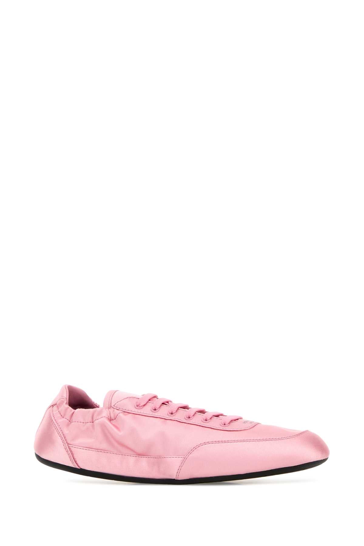 Prada Women Pink Satin Collapse Sneakers PRADA