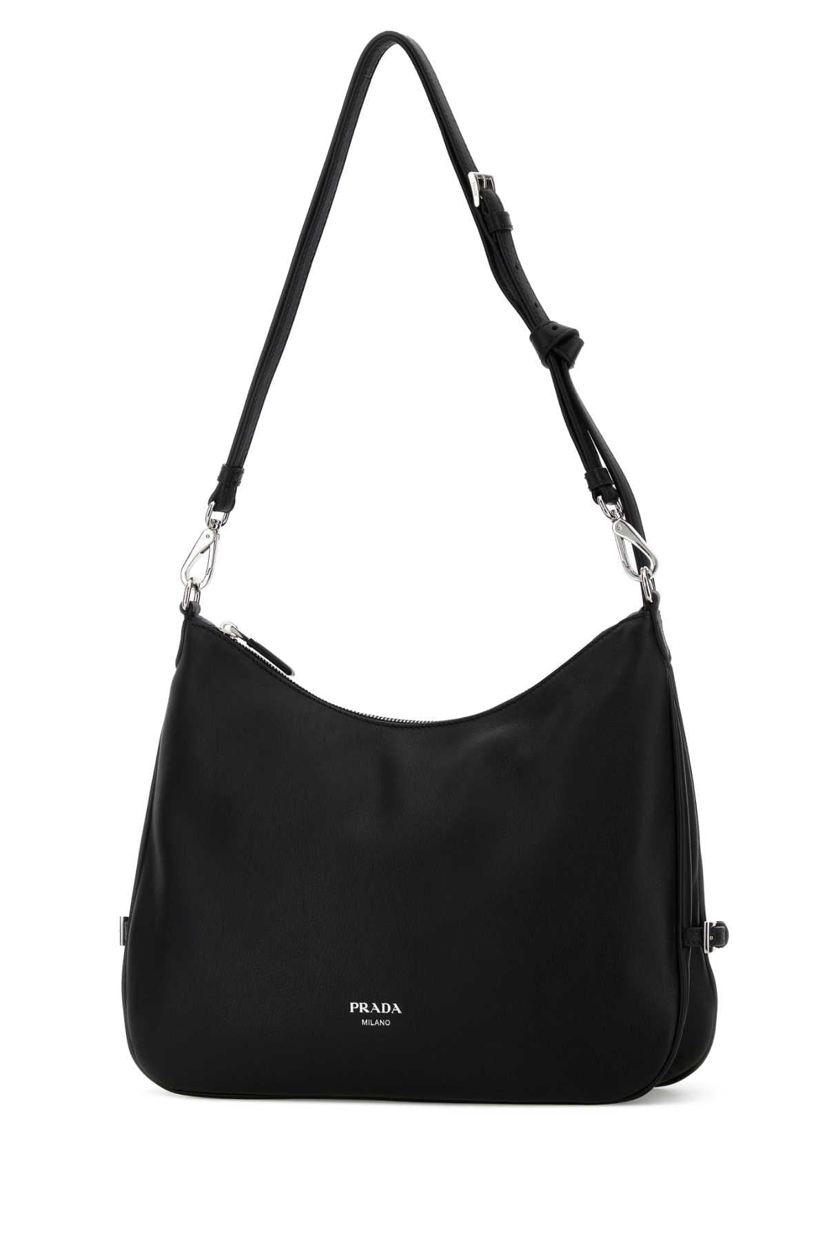 Prada Women Black Leather Large Prada Fold Shopping Bag PRADA