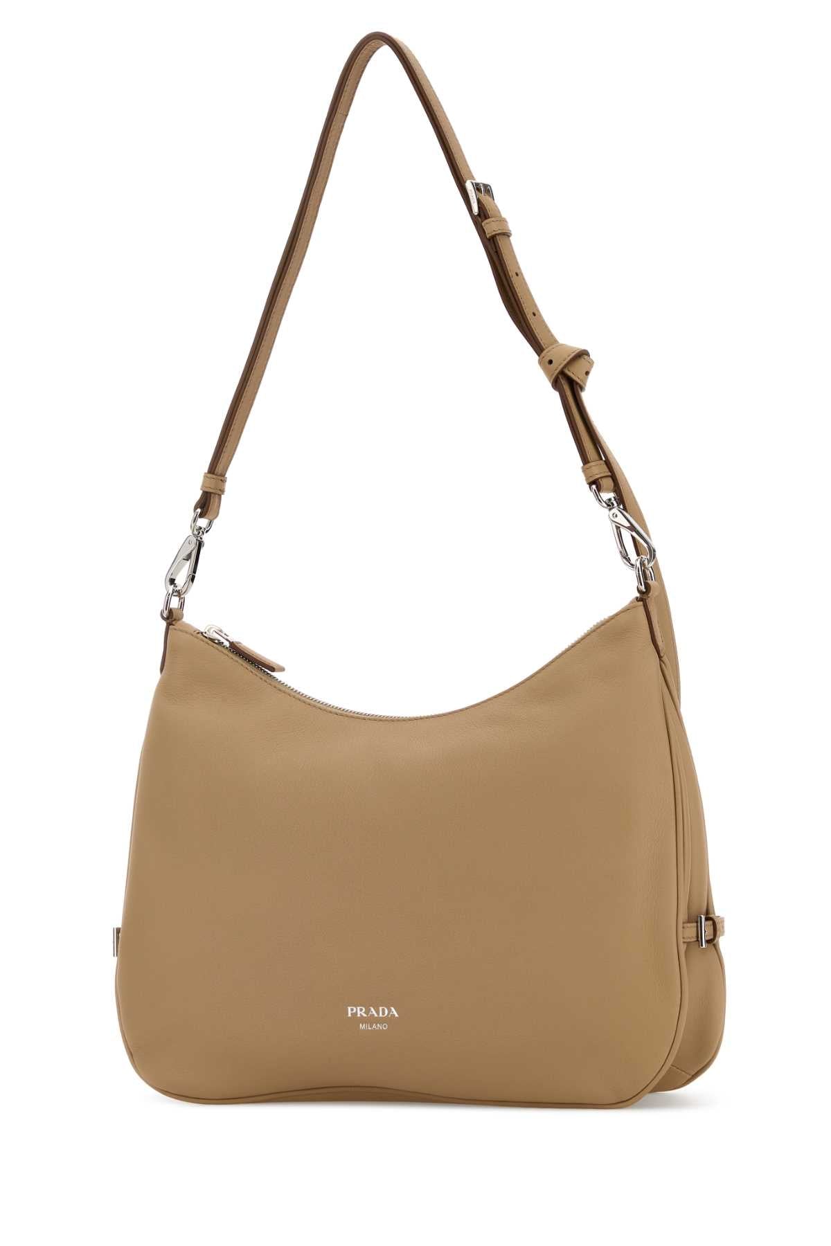 Prada Women Beige Leather Large Prada Fold Shopping Bag PRADA