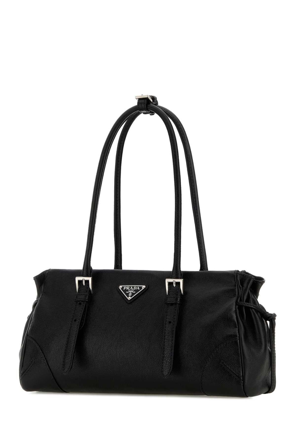 Prada Women Black Leather Medium Prada Bonnie Shoulder Bag PRADA